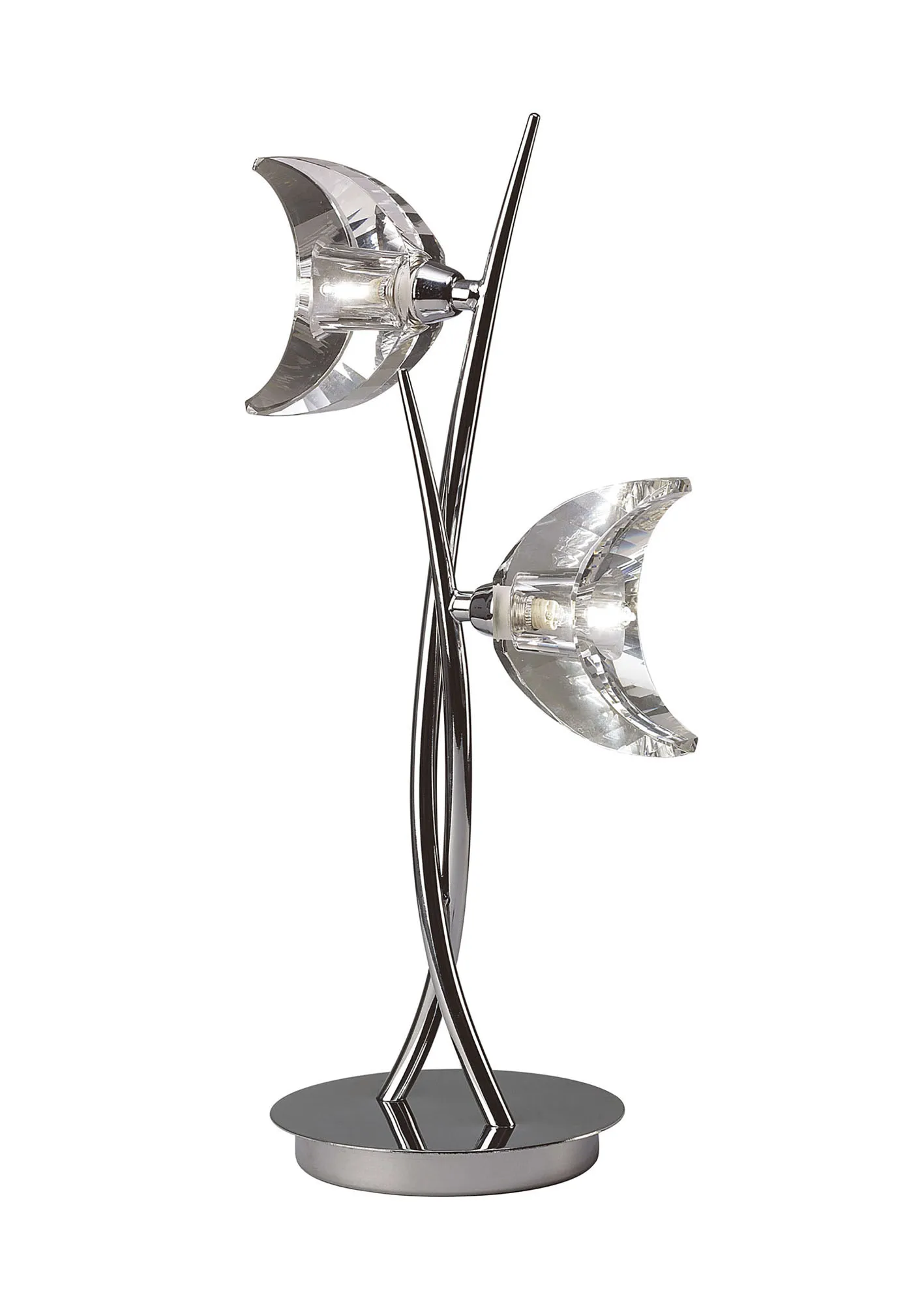 M1460  Eclipse Crystal 44cm 2 Light Table Lamp